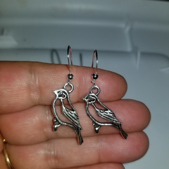 NEW Nature Bird Tibetan Silver Earrings - Picture 2 of 4